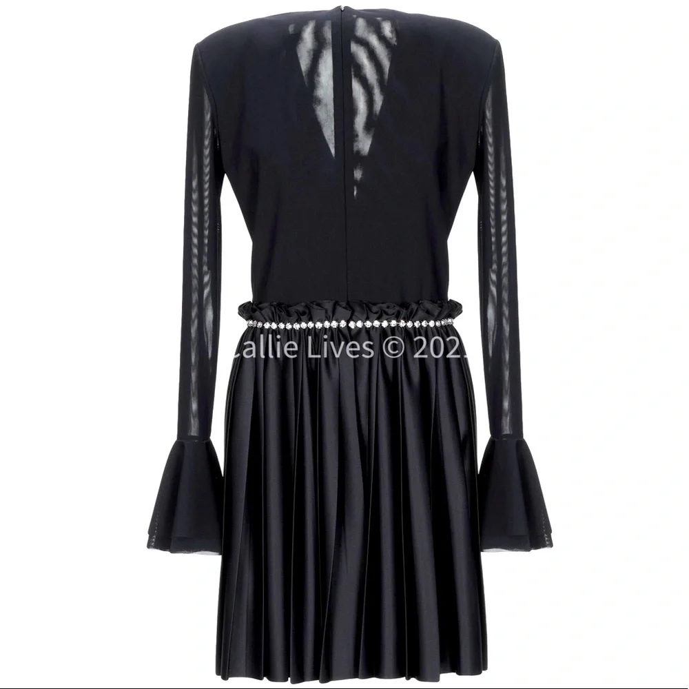 Callie Marco Bologna Pleated Spiral Jewel Statement Dress 8 - Picture 5 of 7